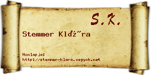Stemmer Klára névjegykártya