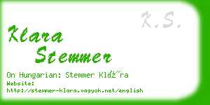 klara stemmer business card